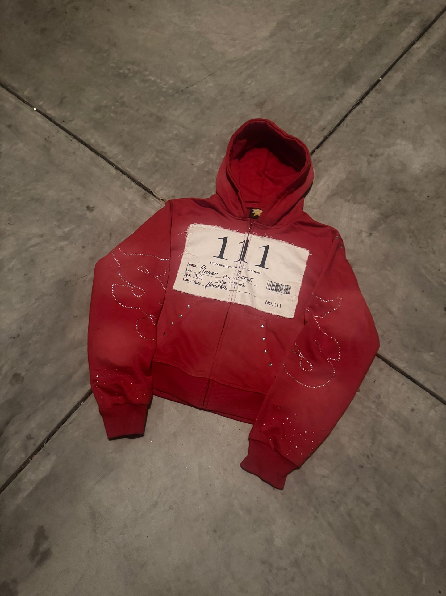 Numerology "111" Hoodie Red